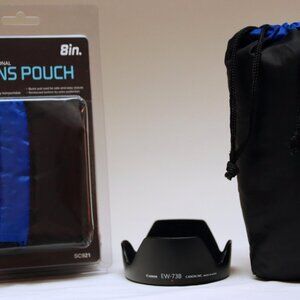 Canon EW-73B Lens Hood with 8" Professional Lens Pouch for EF-S 17-85 and 18-135